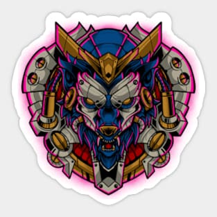 Wolf Blue Mecha Sticker